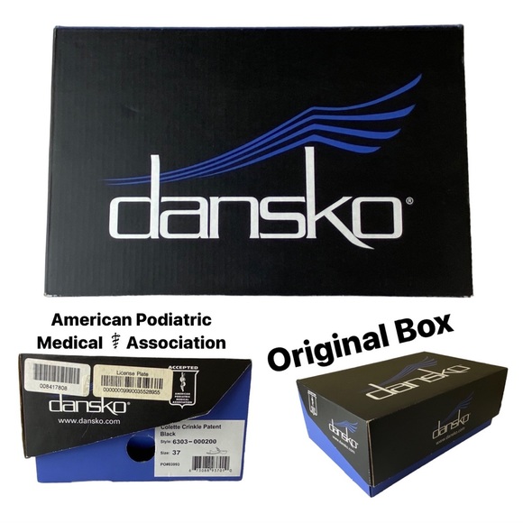 Dansko Crinkle Patent Leather BLACK Slip On Sandals - Picture 14 of 16